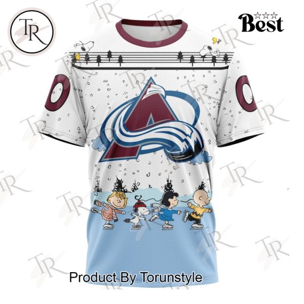 NHL Colorado Avalanche Special Peanuts Ice Skating Design Hoodie