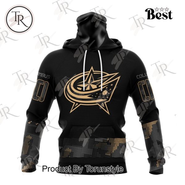 NHL Columbus Blue Jackets Personalized Military Appreciation Design Hoodie