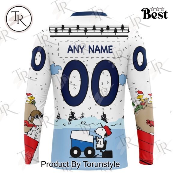 NHL Columbus Blue Jackets Special Peanuts Ice Skating Design Hoodie