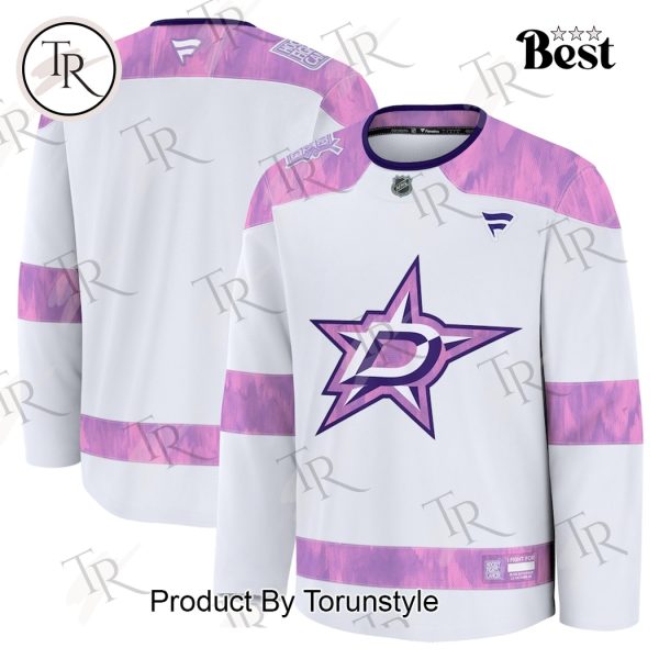 NHL Dallas Stars 2024 Hockey Fights Cancer Practice Jersey – White