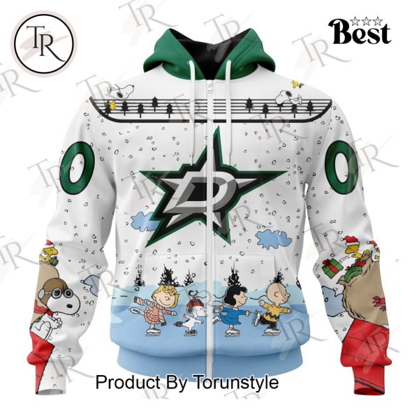 NHL Dallas Stars Special Peanuts Ice Skating Design Hoodie