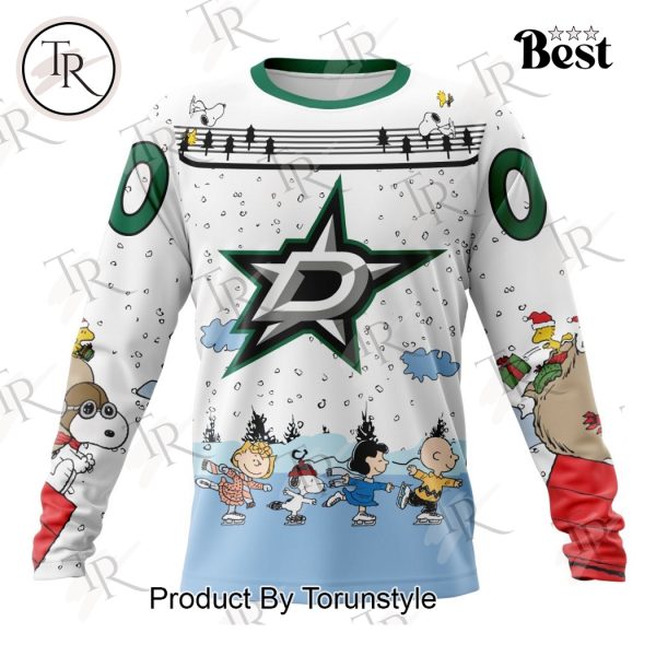 NHL Dallas Stars Special Peanuts Ice Skating Design Hoodie