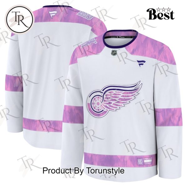 NHL Detroit Red Wings 2024 Hockey Fights Cancer Practice Jersey – White