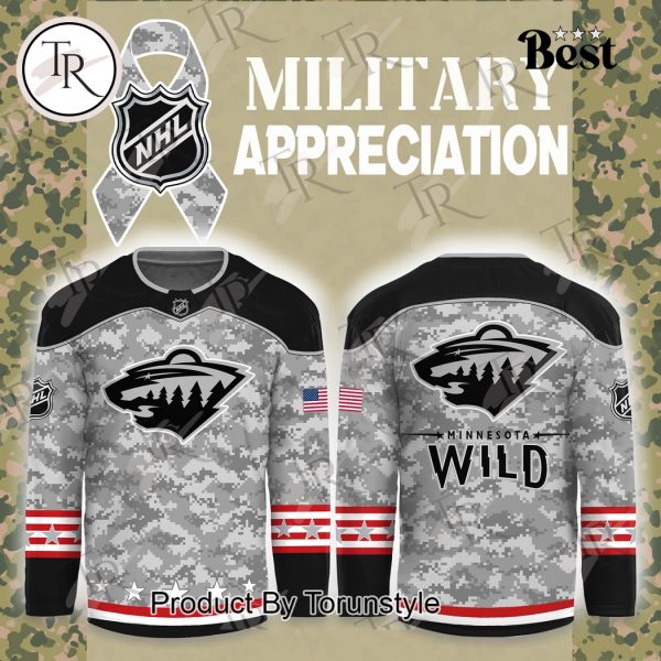 NHL Minnesota Wild Arctic Camo 2024 Salute to Service Club Hockey Jersey