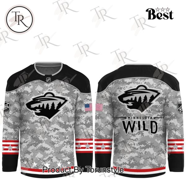 NHL Minnesota Wild Arctic Camo 2024 Salute to Service Club Hockey Jersey