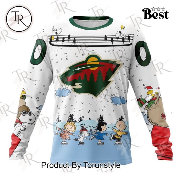 NHL Minnesota Wild Special Peanuts Ice Skating Design Hoodie