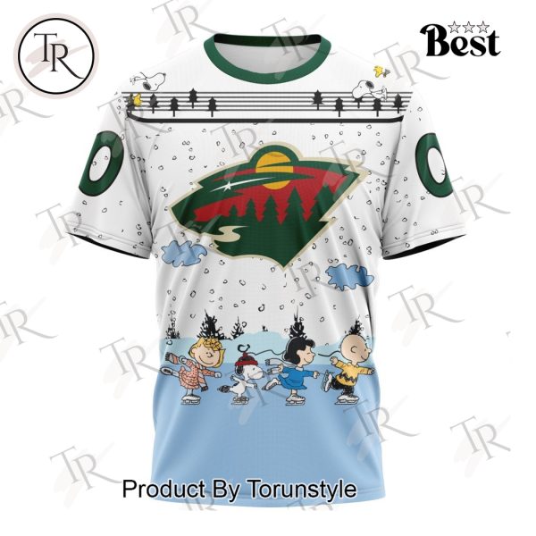 NHL Minnesota Wild Special Peanuts Ice Skating Design Hoodie