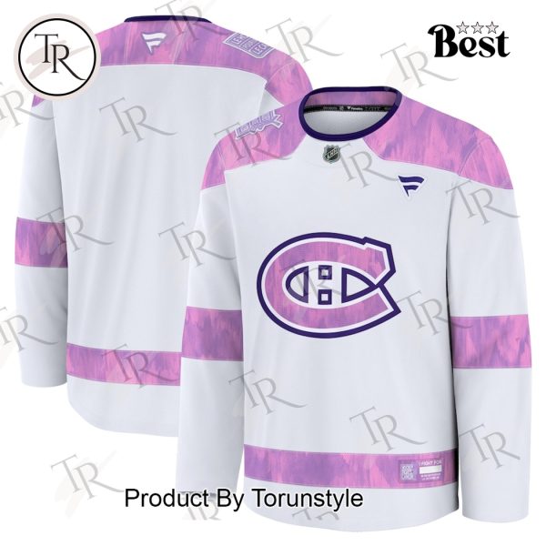 NHL Montreal Canadiens 2024 Hockey Fights Cancer Practice Jersey – White