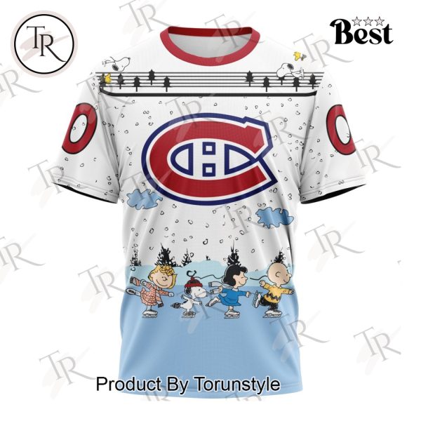 NHL Montreal Canadiens Special Peanuts Ice Skating Design Hoodie