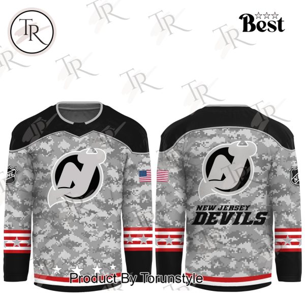 NHL New Jersey Devils Arctic Camo 2024 Salute to Service Club Hockey Jersey