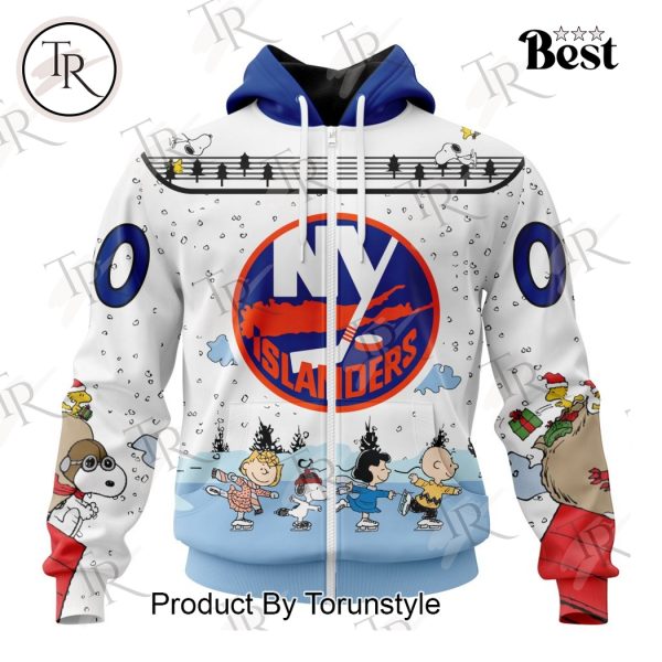 NHL New York Islanders Special Peanuts Ice Skating Design Hoodie