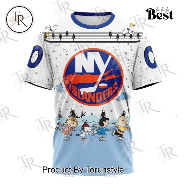 NHL New York Islanders Special Peanuts Ice Skating Design Hoodie