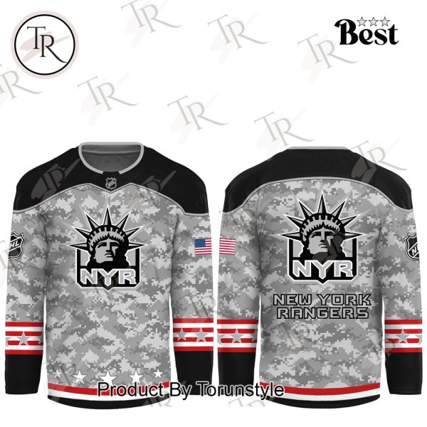 NHL New York Rangers Arctic Camo 2024 Salute to Service Club Hockey Jersey