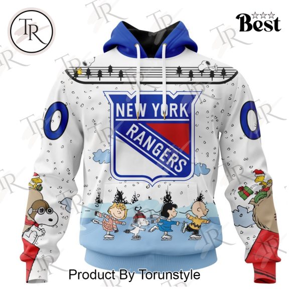 NHL New York Rangers Special Peanuts Ice Skating Design Hoodie