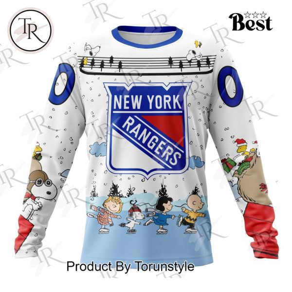 NHL New York Rangers Special Peanuts Ice Skating Design Hoodie