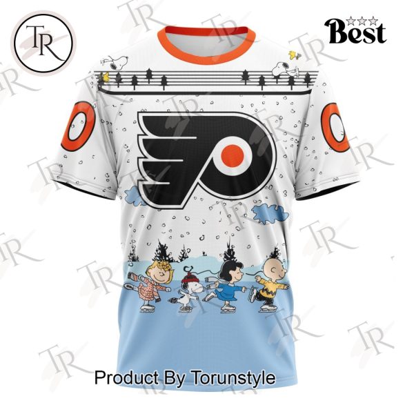 NHL Philadelphia Flyers Special Peanuts Ice Skating Design Hoodie