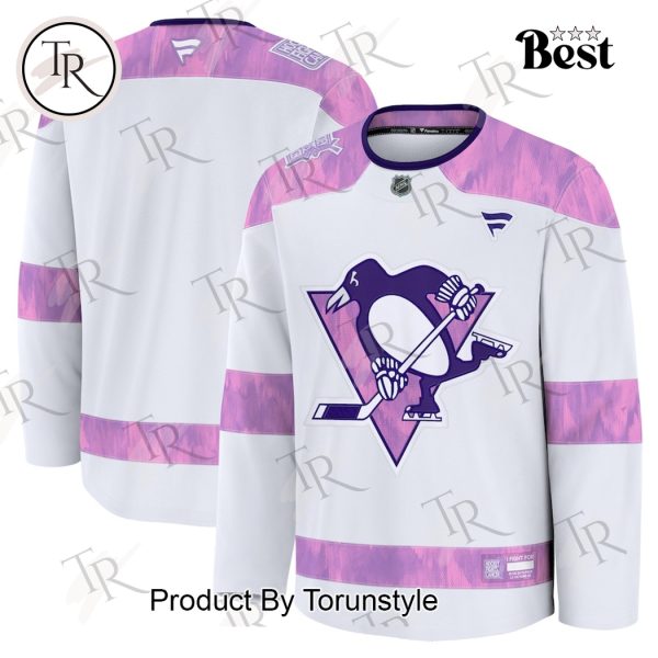 NHL Pittsburgh Penguins 2024 Hockey Fights Cancer Practice Jersey – White