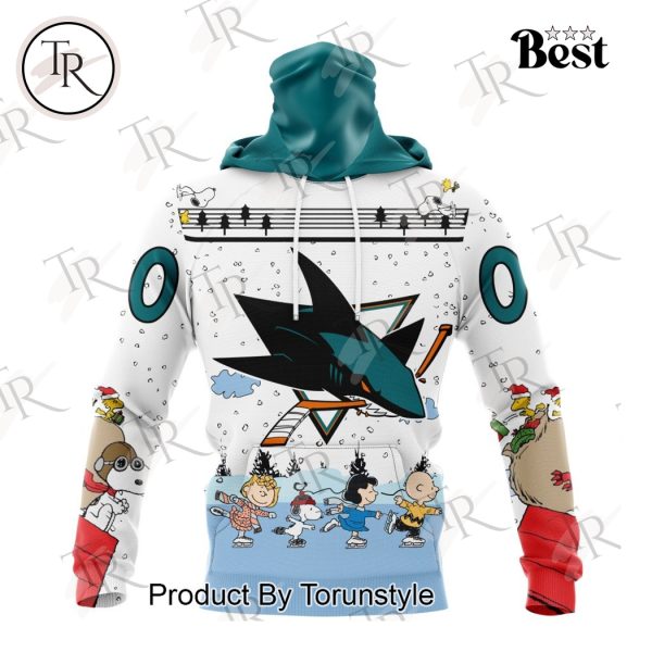 NHL San Jose Sharks Special Peanuts Ice Skating Design Hoodie