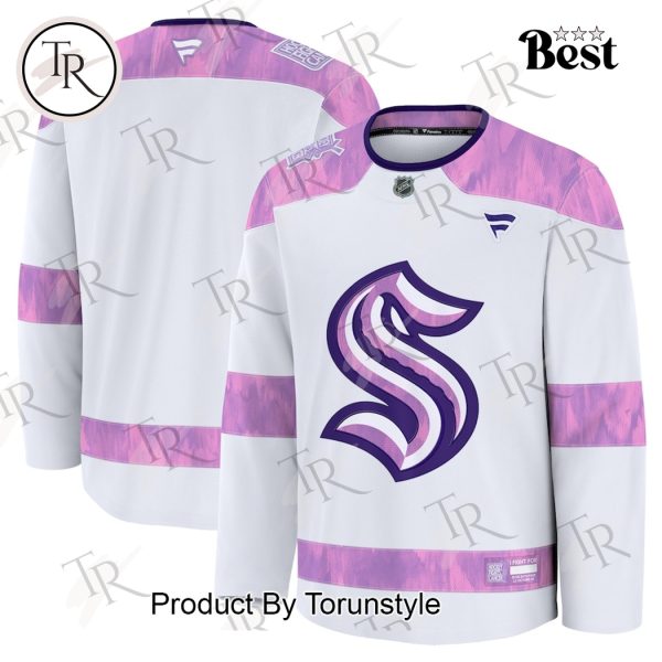 NHL Seattle Kraken 2024 Hockey Fights Cancer Practice Jersey – White