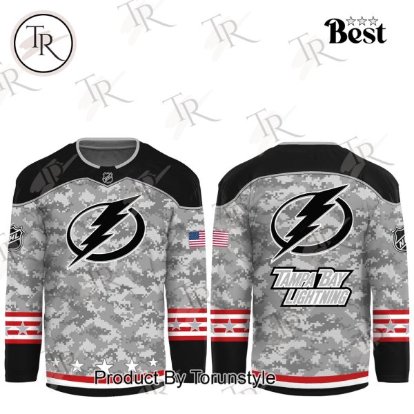 NHL Tampa Bay Lightning Arctic Camo 2024 Salute to Service Club Hockey Jersey