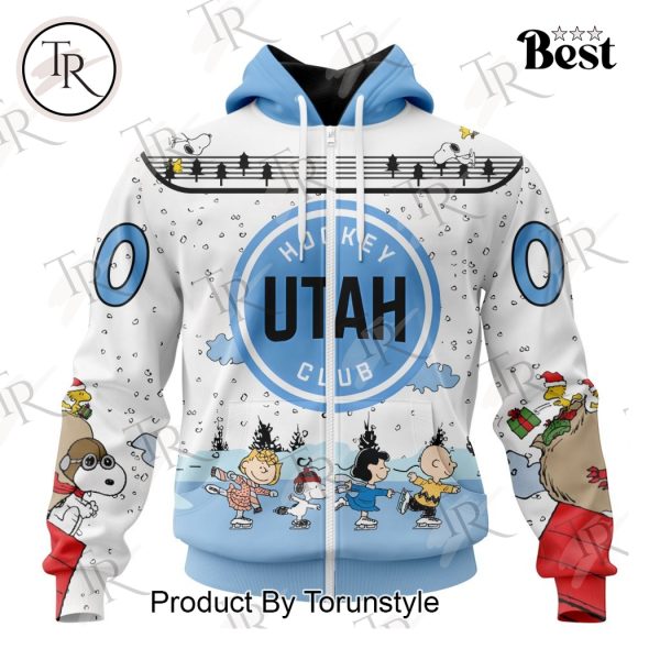 NHL Utah Hockey Club Special Peanuts Ice Skating Design Hoodie