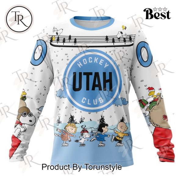 NHL Utah Hockey Club Special Peanuts Ice Skating Design Hoodie