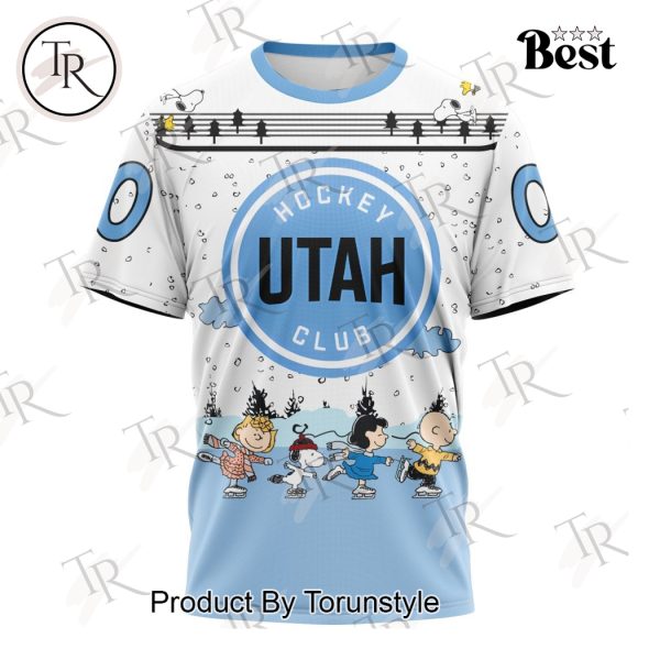 NHL Utah Hockey Club Special Peanuts Ice Skating Design Hoodie