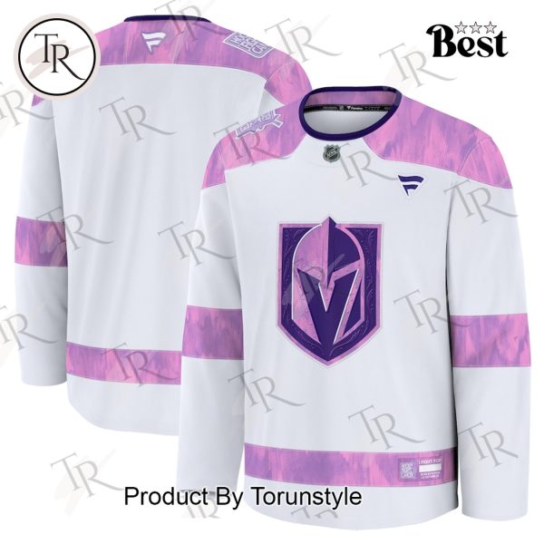 NHL Vegas Golden Knights 2024 Hockey Fights Cancer Practice Jersey – White