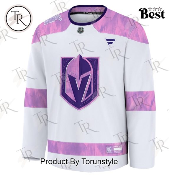 NHL Vegas Golden Knights 2024 Hockey Fights Cancer Practice Jersey – White