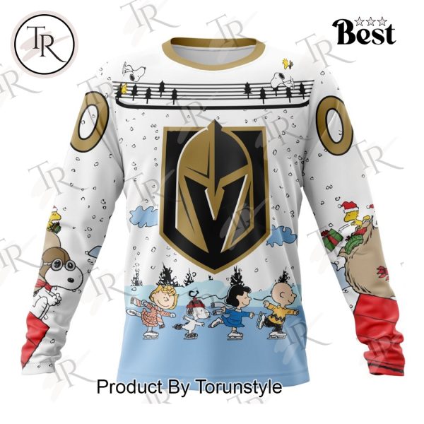 NHL Vegas Golden Knights Special Peanuts Ice Skating Design Hoodie