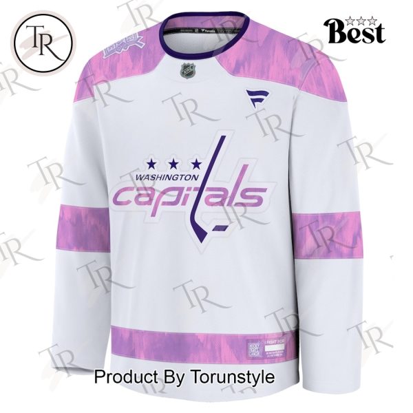 NHL Washington Capitals 2024 Hockey Fights Cancer Practice Jersey – White