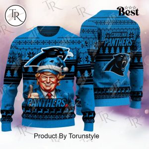 Carolina Panthers Christmas Donald Trump Knitted Sweater