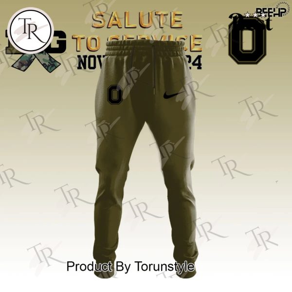 Ohio State Buckeyes Camo 2024 Salute to Service Combo Hoodie, Longpants, Cap