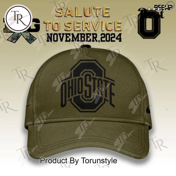 Ohio State Buckeyes Camo 2024 Salute to Service Combo Hoodie, Longpants, Cap