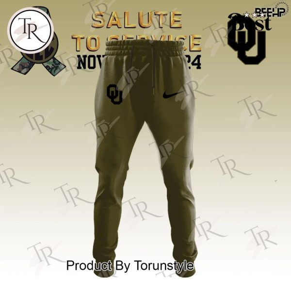 Oklahoma Sooners Camo 2024 Salute to Service Combo Hoodie, Longpants, Cap