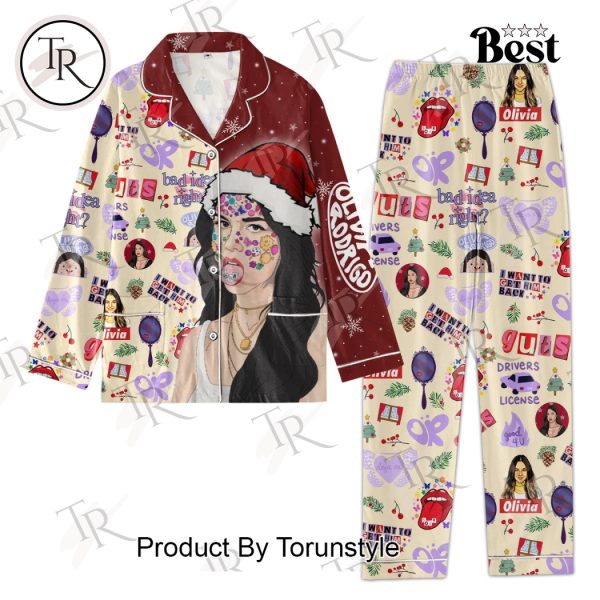 Olivia Rodrigo I Want To Get Him Back Merry Christmas Button Down Pajamas Set