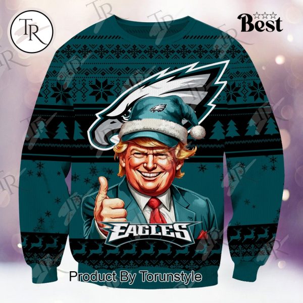 Philadelphia Eagles Christmas Donald Trump Knitted Sweater