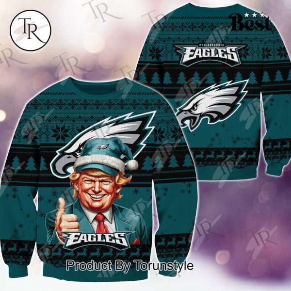 Philadelphia Eagles Christmas Donald Trump Knitted Sweater