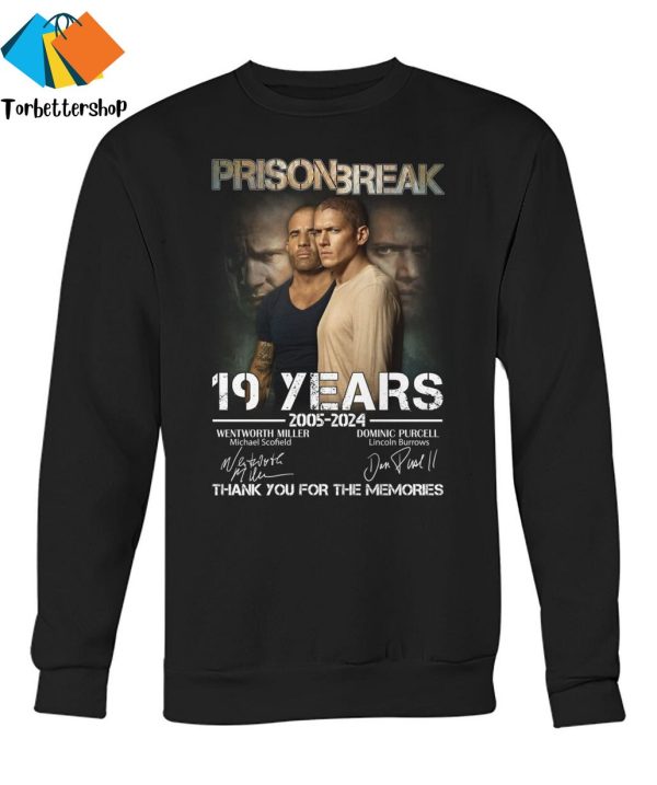 Prison Break 19 Years 2005-2024 Signature Thank You For The Memories Unisex T-Shirt