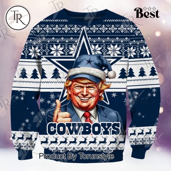 Dallas Cowboys Christmas Donald Trump Knitted Sweater