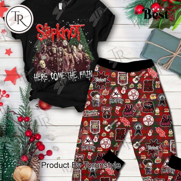 Slipknot Band Here Come The Pain Merry Christmas Pajamas Set