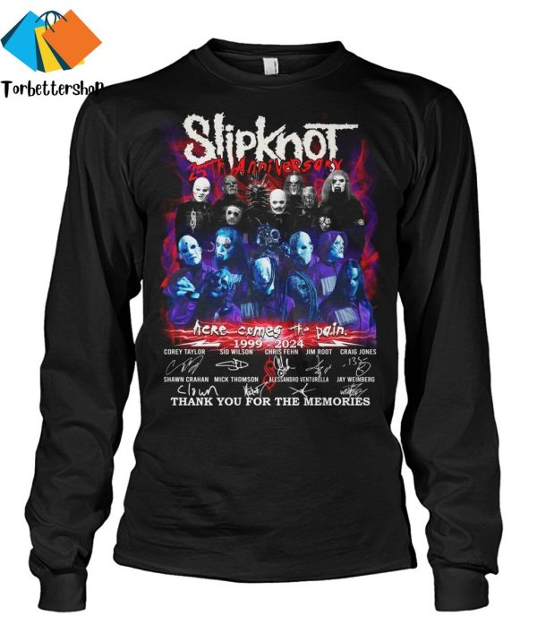 Slipknot Here Comes The Pain 1999-2024 Siganature Thank You For The Memories Unisex T-Shirt