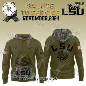 LSU Tigers Camo 2024 Salute to Service Combo Hoodie, Longpants, Cap