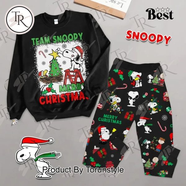 Team Snoopy Merry Christmas 2024 Pajamas Set