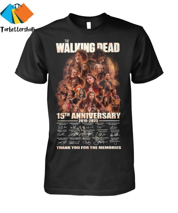 The Walking Dead 15th Anniversary 2010-2025 Signature Thank You For The Memories T-Shirt