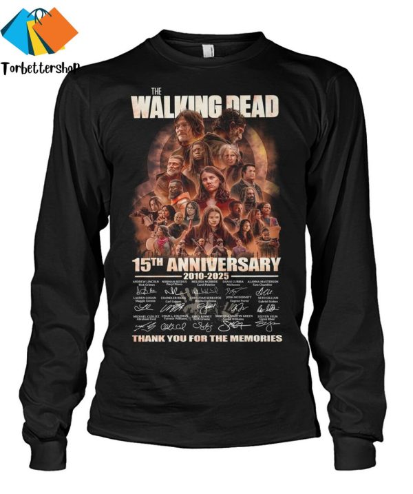 The Walking Dead 15th Anniversary 2010-2025 Signature Thank You For The Memories T-Shirt