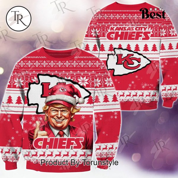 Kansas City Chiefs Christmas Donald Trump Knitted Sweater