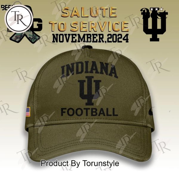 Indiana Hoosiers Camo 2024 Salute to Service Combo Hoodie, Longpants, Cap