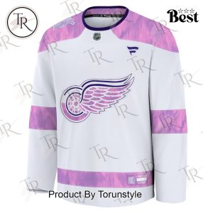 NHL Detroit Red Wings 2024 Hockey Fights Cancer Practice Jersey – White