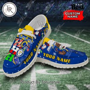 NFL Los Angeles Rams Ho Ho Ho Christmas Custom Name Hey Dude Shoes